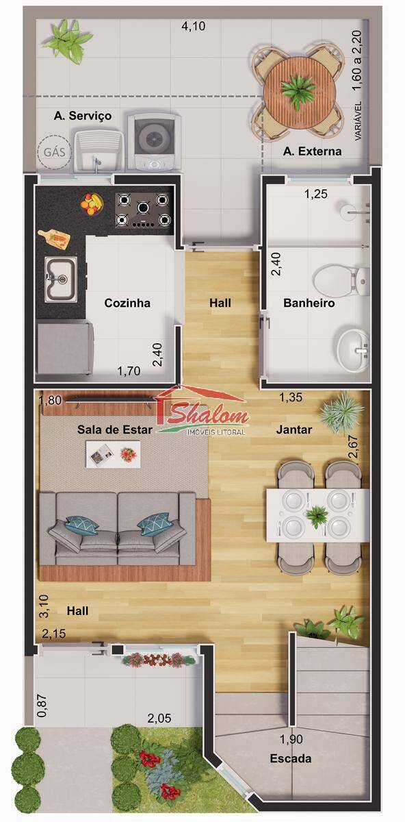 Casa, 2 quartos, 62 m² - Foto 9